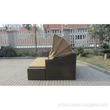 Square Resin Wicker Lounge Bed , Balcony / Garden Cane Dayb